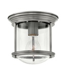 Corp de iluminat decorativ pentru exterior, Hadrian 1 Light Flush Mount – Clear Glass – Antique Nickel