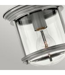 Corp de iluminat decorativ pentru exterior, Hadrian 1 Light Flush Mount – Clear Glass – Antique Nickel