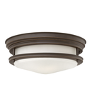 Corp de iluminat decorativ pentru exterior, Hadrian 2 Light Flush Mount – Opal Glass – Oil Rubbed Bronze