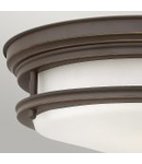 Corp de iluminat decorativ pentru exterior, Hadrian 2 Light Flush Mount – Opal Glass – Oil Rubbed Bronze