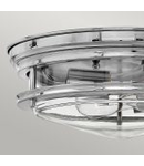 Corp de iluminat decorativ pentru exterior, Hadrian 2 Light Flush Mount – Clear Glass – Chrome