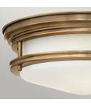 Corp de iluminat decorativ pentru exterior, Hadrian 2 Light Flush Mount – Opal Glass – Brushed Bronze