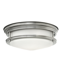 Corp de iluminat decorativ pentru exterior, Hadrian 2 Light Flush Mount – Opal Glass – Antique Nickel