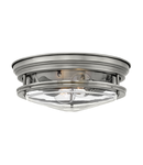 Corp de iluminat decorativ pentru exterior, Hadrian 2 Light Flush Mount – Clear Glass – Antique Nickel