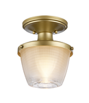 Corp de iluminat decorativ pentru exterior, Dublin 1 Light Semi-Flush Mount – Painted Natural Brass