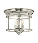 Corp de iluminat decorativ pentru exterior, Gentry 3 Light Flush Mount – Polished Nickel