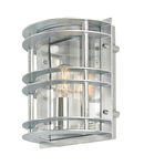 Corp de iluminat decorativ pentru exterior, Stockholm 1 Light Flush Light – Galvanized With Clear Glass