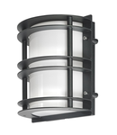 Corp de iluminat decorativ pentru exterior, Stockholm 1 Light Flush Light – Black With Opal Glass