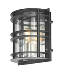 Corp de iluminat decorativ pentru exterior, Stockholm 1 Light Flush Light – Black With Clear Glass