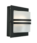 Corp de iluminat decorativ pentru exterior, Bern 1 Light Wall Lantern – Black With Frosted Glass