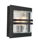 Corp de iluminat decorativ pentru exterior, Bern 1 Light Wall Lantern – Black With Clear Glass