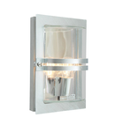 Corp de iluminat decorativ pentru exterior, Basel 1 Light Wall Lantern – Galvanized With Clear Glass