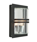 Corp de iluminat decorativ pentru exterior, Basel 1 Light Wall Lantern – Black With Clear Glass