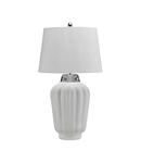 Veioza Bexley 1 Light Table Lamp – White & Polished Nickel