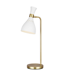 Veioza Joan 1 Light Table Lamp – Matte White & Burnished Brass