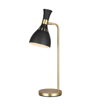 Veioza Joan 1 Light Table Lamp – Midnight Black & Burnished Brass