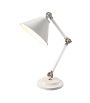 Veioza Provence Element 1 Light Mini Table Lamp – White/Polished Nickel