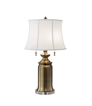 Veioza Stateroom 2 Light Table Lamp – Bali Brass