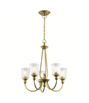 Corp de iluminat suspendat, lustra Waverly 5 Light Chandelier – Natural Brass