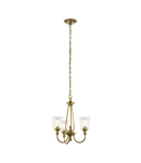 Corp de iluminat suspendat, lustra Waverly 3 Light Chandelier – Natural Brass