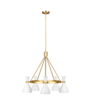 Corp de iluminat suspendat, lustra Joan 5 Light Chandelier – Matte White & Burnished Brass