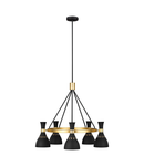 Corp de iluminat suspendat, lustra Joan 5 Light Chandelier – Midnight Black & Burnished Brass