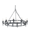 Corp de iluminat suspendat, lustra Saxon 8 Light Chandelier – Black/Silver