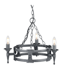 Corp de iluminat suspendat, lustra Saxon 3 Light Chandelier – Black/Silver