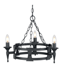 Corp de iluminat suspendat, lustra Saxon 3 Light Chandelier – Black