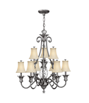 Corp de iluminat suspendat, lustra Plantation 10 Light Chandelier – Polished Antique Nickel