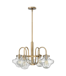 Corp de iluminat suspendat, lustra Congress 4 Light Clear Glass Chandelier – Brushed Caramel