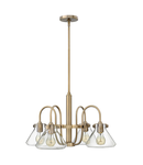 Corp de iluminat suspendat, lustra Congress 4 Light Clear Glass Chandelier – Brushed Caramel