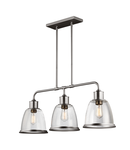 Corp de iluminat suspendat, lustra Hobson 3 Light Island Chandelier Satin Nickel