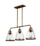 Corp de iluminat suspendat, lustra Hobson 3 Light Island Chandelier Aged Brass