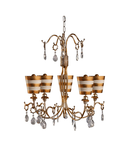 Corp de iluminat suspendat, lustra Tivoli 5 Light Chandelier – Gold & Cream Patina