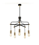 Corp de iluminat suspendat, lustra Douille 5 Light Chandelier – Black/Polished Brass