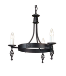 Corp de iluminat suspendat, lustra Belfry 3 Light Chandelier Black