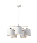 Corp de iluminat suspendat, lustra Balance 5 Light Chandelier – White and Polished Nickel