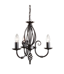 Corp de iluminat suspendat, lustra Artisan 3 Light Chandelier – Black