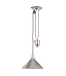 Lampa suspendata Provence 1 Light Rise and Fall Pendant – Polished Nickel