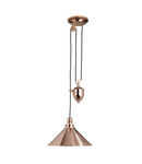 Lampa suspendata Provence 1 Light Rise and Fall Pendant – Polished Copper