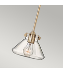 Lampa suspendata Congress 1 Light Clear Glass Pendant – Brushed Caramel