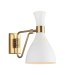 Aplica Joan 1 Light Wall Light – Matte White & Burnished Brass