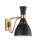 Aplica Joan 1 Light Wall Light – Midnight Black & Burnished Brass