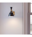 Aplica Joan 1 Light Wall Light – Midnight Black & Burnished Brass