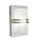 Aplica Basel 1 Light Flush Wall Light Stainless Steel with Frosted Glass