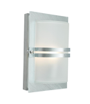 Aplica Basel 1 Light Flush Wall Light Galvanized with Frosted Glass