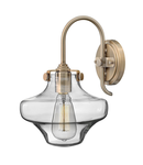 Aplica Congress 1 Light Clear Glass Wall Light – Brushed Caramel