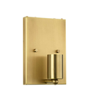 AplicaRiley Small Square Wall Light with Aged Brass Back Plate