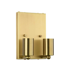 AplicaRiley Large Square Wall Light with Aged Brass Back Plate